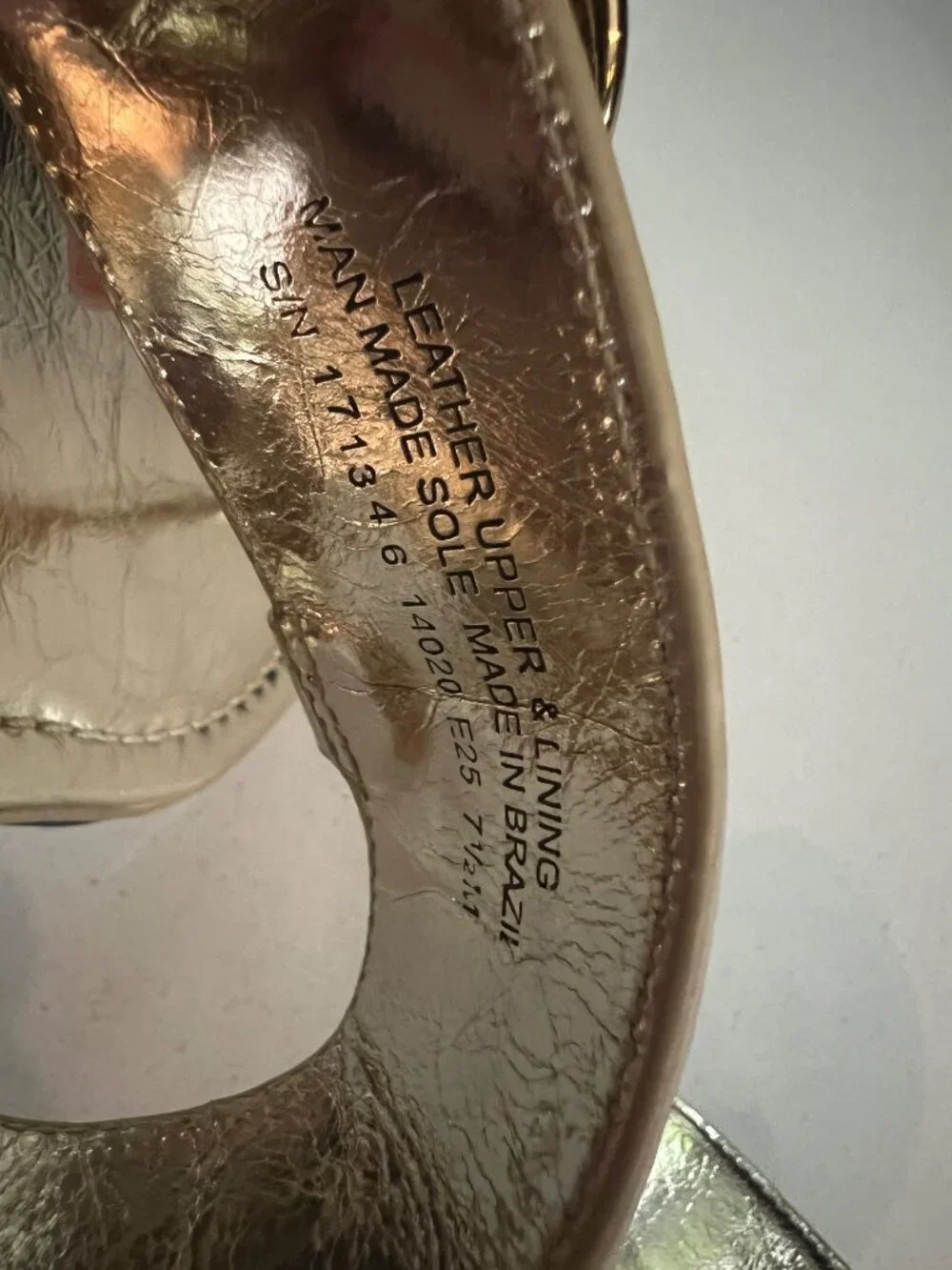 Tory Burch Selby gold Leather Thong Sandals flats slides size 7.5
